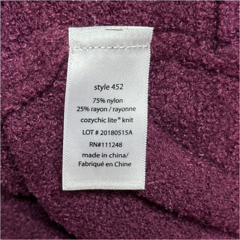 Barefoot Dreams CozyChic Lite Circle Cardi Deep Aubergine Buttery Soft Size XS/S - Picture 15 of 16